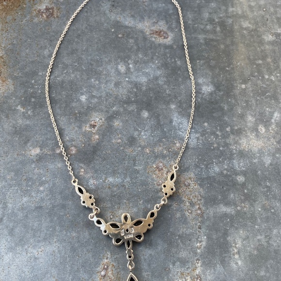 Nicky Butler 925 Sterling Silver Necklace w/ brown gemstones in flower design - Picture 4 of 4